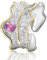 Springlight ✦ Muttertagsgeschenke für Mama Ringe Frauen S925 Sterling Silber Breit Ring Damen Blätter Ring Grüner Stein/Bernstein Groß Naturstein Ring Handmade Schmuck Geschenke für Frauen.（Pink）