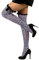 NET TOYS Damen-Overknees im Zebra-Look | Weiß-Schwarz | Ausgefallenes Frauen-Kostüm-Zubehör Tigerpferd | Passend für Fasching & Mottoparty