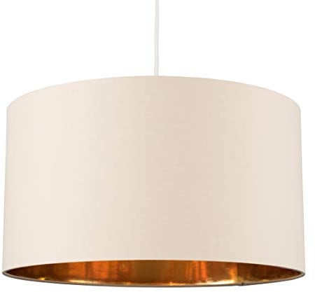 MiniSun | Extra Large Modern Beige and Gold Drum Light Shade | Pendant Lights, Home Décor & Improvement Essential