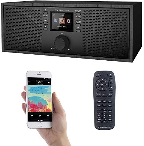 VR-Radio Webradio: Stereo-WLAN-Internetradio, Farb-Display, 12 W, Bluetooth 5, Fernbed. (Internetradios, WLAN Lautsprecher, Laptop Tisch)
