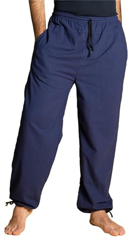 PANASIAM E-Pants lang, Baumwolle, Seeblau, M