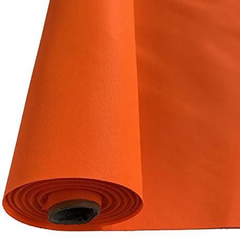 7oz PU Coated Outdoor Waterproof Fabric - Water-Proof, Tear Resistant, Cloth for Outdoor Garden Furniture, Sewing Material for Crafts and Hobbies - 150cm Wide (Orange)