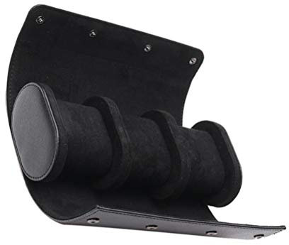 NICERIO Caja de Reloj de Cuero Retro Con 3 Ranuras - Soporte Organizador Redondo de PU Para Almacenamiento y Viaje