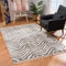 Teppich Wohnzimmer Shaggy - Grau Creme - 160x230cm - Schlafzimmer Soft Hochflor mit Fransen Flauschig im trendigen Berber Muster - Oeko Tex 100 Standard - Allergiker geeignet