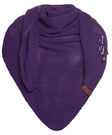 KNIT FACTORY - Dreiecksschal Coco - Damen Strickschal mit Wolle - Umschlagtuch für den Herbst und Winter - Winterschal - Dreieckstuch - Hochwertige Qualität - XXL Schal - 190 x 85 cm - Purple