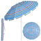 RELAX4LIFE Parasol de Plage Inclinable avec Mât Démontable et Pieds à Vrille, Parapluie de Soleil à 16 Baleines Résistant en Fibre de Verre, Lucarne pour Plage, Jardin, Patio (Ø245 x H245 cm, Bleu)