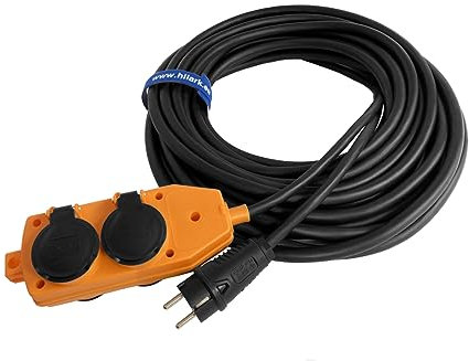 Hilark Enrouleur Cable Electrique H05VV-F 3x2,5 10m rallonge électrique avec Bloc Prises Professionnelle