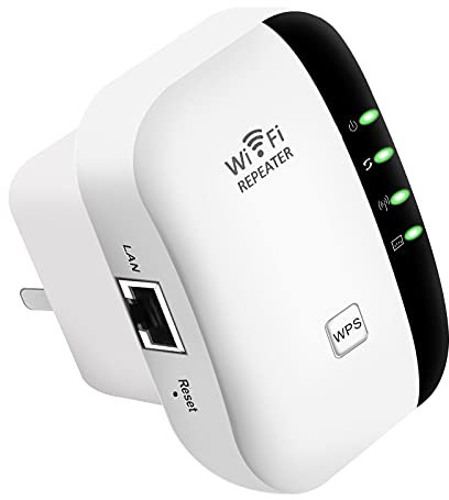 2024 Newest WiFi Extender, WiFi Booster, WiFi Repeater Covers Up to 3800 Sq.ft and 45 Devices, Internet Booster - with Ethernet Port, Quick Setup, Home Wireless Signal Booster, UK plug