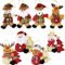 FLOFIA Muñeca de Colgante de Navidad, Colgante Tela de Árbol Navidad, Adorno Colgante Navidad, Colgante Árbol de Navidad Papá Noel, Muñeco de Nieve, Venado, Oso Decoración Fiesta Navidad, 8 Estilos