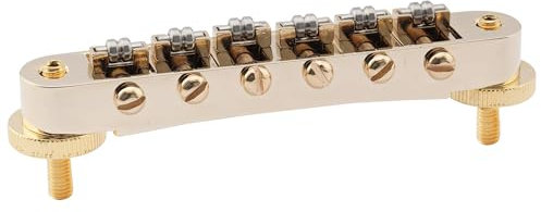 Musiclily Pro 10,4mm Chevalet Rouleaux Roller ABR Tune-O-Matic Bridge avec Pivot M4 pour Guitare électrique Les Paul, Doré