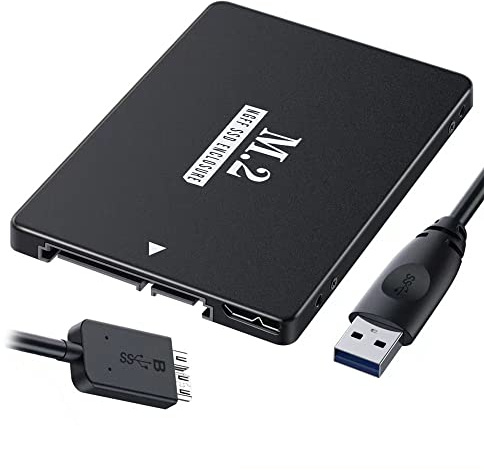 xiwai Boîtier de disque dur SATA Micro USB 3.0 vers NGFF B+M Key M.2 SSD 2,5