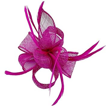 Finecy In NEW Women Ladies Small Feather Flower Hair Hat Fascinator Clip Pin Party Wedding Royal Ascot Race Fuschia