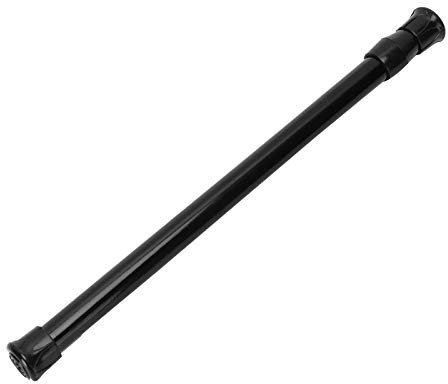 Verstellbare Gardinenstange, Schwarz Kohlenstoffstahl Klemmstange für Gardinen, Teleskopfeder Duschvorhangstange Spannstange ohne Bohren für Badezimmer, Kleiderschrank, Küche (25-40cm)