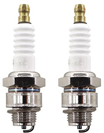 MCHNIC 2x Zündkerze für Briggs & Stratton 3,5-6,5 PS Motoren Rasenmäher 450 550 625 650 675 Quantum Series Ersetzt Champion RJ19LM, NGK BR2LM