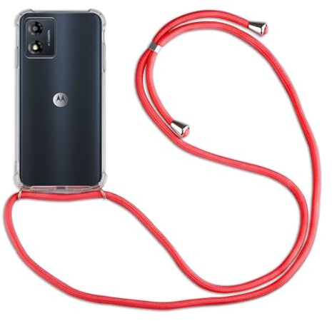 betterfon Hülle Kompatibel mit Motorola Moto E13 | Handykette Smartphone Halskette Hülle mit Band | Handyhülle mit Kordel zum Umhängen Kompatibel für Moto E13 | Rot