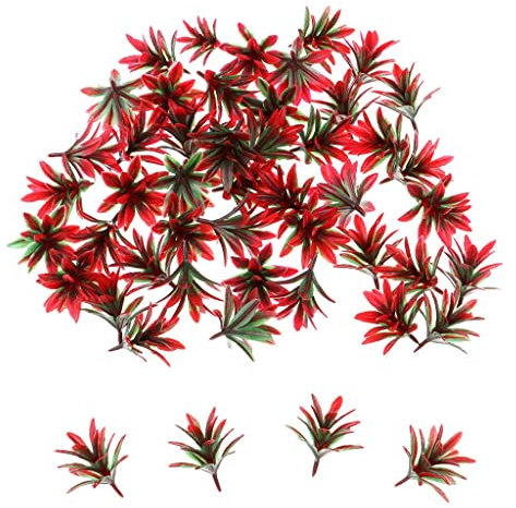 misppro 50 Stück Rote Orchidee Blume Modellbahn Eisenbahn Bäume Landschaft - 1:100/1:200 -