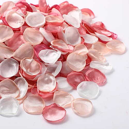 600 Pcs Silk Rose Petals Artificial Flower Petals for Wedding Flower Girl Basket Aisle Scatter Dinner Table Centerpieces Party Bridal Shower Romantic Night Decoration (Blush Pink)