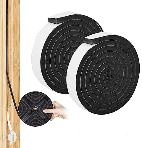 Moosgummi Selbstklebend, 4M Türdichtung Dichtungsband Selbstklebend, Schaumstoff Dichtungsband 25mm(B) x 18mm(D) für Tür Fenster Wetterfest Anti-Kollision Schalldämmung