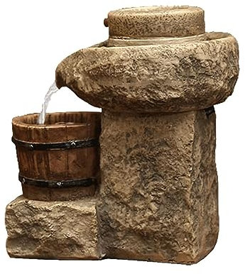 fontana grande da giardino esterno Fontana da tavolo Fontana da tavolo a cascata Fontana in resina Ornamento da tavolo Fontana da meditazione Zen