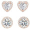Orecchini Donna Argento 925 Rosa Orecchini Brillantini Punto Luce,2 Paia Orecchini Aanallergici Donna Set Orecchini Donna Argento per le Donne Ragazze 8mm 9mm