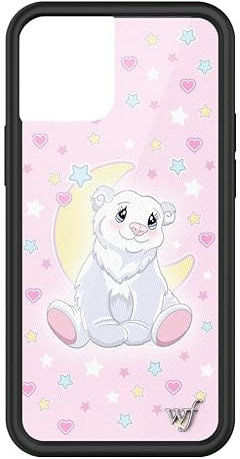 Wildflower Hüllen – Eisbär-Prinzessin-Hülle, kompatibel mit Apple iPhone 13 Mini, Rosa, Gelb, Bär, Schnee, trendig, schützender schwarzer Stoßfänger, 122 cm Falltest-zertifiziert, kleines Unternehmen