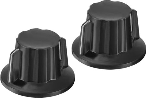 QUARKZMAN Potentiometer Knöpfe Bakelit 30x18,5mm Lautstärkeregler Knopf Kappe für Gitarre Bass, Lautstärkeregler, Audio 6mm Loch mit 4 Stück Set Schraube Schwarz 2 Stück