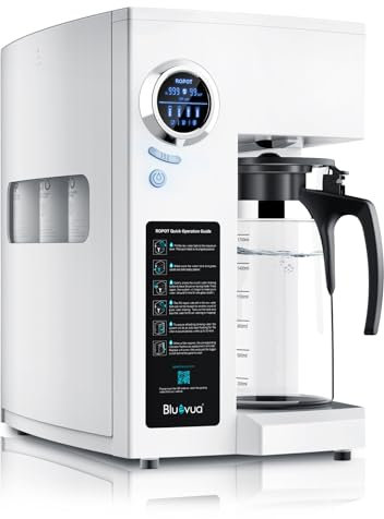 Bluevua RO100ROPOT-UV Umkehrosmoseanlage, Wasserfilter für Arbeitsplatte, 6-stufige Reinigung mit UV und Umbau, RO-Zähler-Filtration, tragbarer Wasserreiniger