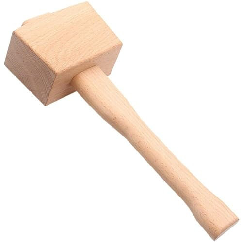 Luxylei Martillo De Madera De Haya para Carpintería, Mazo De Carpintero, Cabeza De Madera, Herramientas Manuales