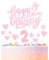 Happy 2nd Birthday Candles Cake Toppers Set, Number 2 Candles for Cake, Birthday Party Candles, Light Pink Birthday Cake Candles Heart Star Cupcake Toppers for Girls Women Birthday Cake Decorations