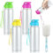 TOSPARTY 4 Pieces Plastic Water Bottles Bulk 19 Oz Large Sport Drink Bottles with Handle Strap for Party Outdoor School Classroom Fitness Cycling Camping