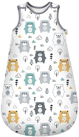 Mosebears 2.5 Tog Baby Winter Schlafsack Kinder Schlafsack aus Baumwolle Verschiedene Größen von der Geburt bis zum Alter von 24 Monaten Ganzjährig.