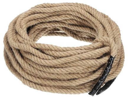 PATIKIL 16mm x 30,5M Corda di Manila Attorcigliata Corda Iuta Spessa Naturale Spago Corda Tela per Pontili Ringhiere Fasciatura Artigianato Tiro alla Fune Decorazione