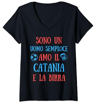 Damen Catania Fußball für Herren, lustig, Geschenkidee für Fans T-Shirt mit V-Ausschnitt