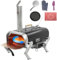 SKYCORPS Forno per pizza da esterno in acciaio inossidabile, stufa a legna con pietra rotante automatica per pizza da 30 cm, griglia portatile per barbecue per feste in giardino, campeggio e picnic