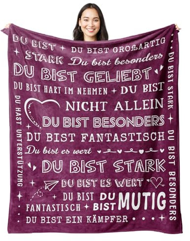 Juratar Geschenke für Frauen Männer, Personalisierte Decke Geburtstagsgeschenk für Frauen, Dankeschön-Geschenke für Freundin Schwester Kollegin, Superweiche Decke aus Flanell (Burgunder)