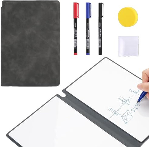 NCZCDZSW Mini Whiteboard A5 24 x 16,5 cm Doppelseitig White Board Schreibtafel Abwischbar Desktop Whiteboard mit 3 Whiteboard Stifte 1 Whiteboard Schwamm und 1 Whiteboard Tuch für Zuhause Büro Schule
