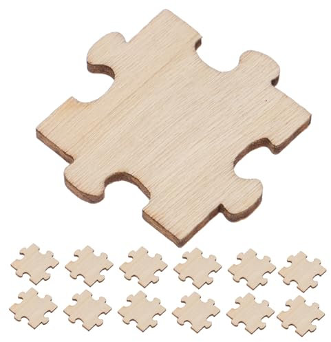 STOBOK DIY Wooden Puzzle Chips Blank Large Piece Jigsaw Puzzle for Boys and Girls 100PCS Educational Toys for Children
