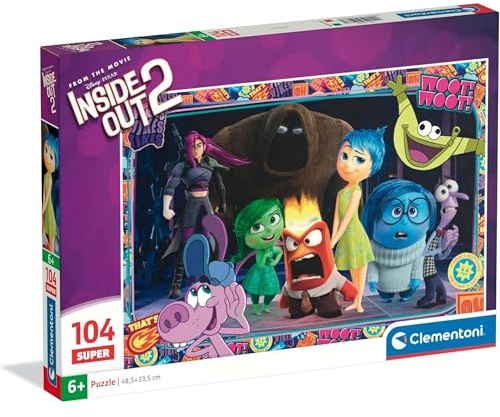 Clementoni Puzzle 104 pieces, Disney Inside Out, Puzzle for Kids 6+ Years, Made in Italy, 25068
