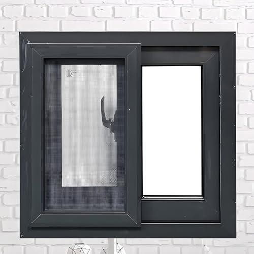 Sostituzione finestre seminterrato Sostituzione finestra scorrevole orizzontale, Sostituzione finestre casa, Materiale in lega di alluminio, Per finestre casa e finestra seminterrato(Black,WxH 42x18in