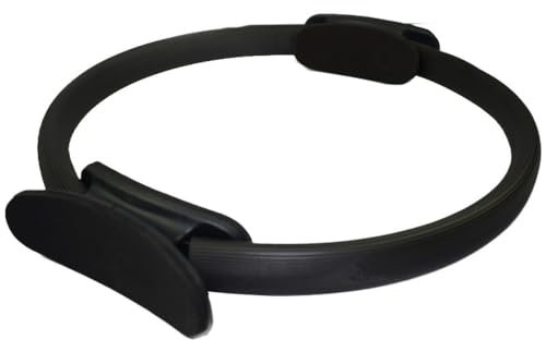 Genérico Aro de Pilates de 38cm para Gimnasia en casa,Anillo de Yoga para ejercitar Tronco,piernas y tonificar musculos,Color Negro