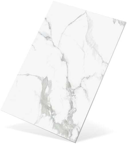 WANEELL 3D PVC Wandpaneele Marmoroptik – 1 Stück 120×60 cm – wasserfeste Wandverkleidung für Bad, Küche, Wohnbereich, Büro & Hobbyraum – einfache Montage ohne Bohren- Arctic Touch
