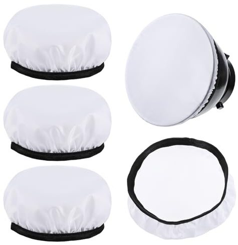 7/18cm Light Diffuser, 4 PCS Diffuser Lamp Sock Soft Cover Soft White Diffusers Standard Cloth Diffusers Light Sock Softens The Light-Output, Lampshade Reflector Great for Studio Strobe Reflectors