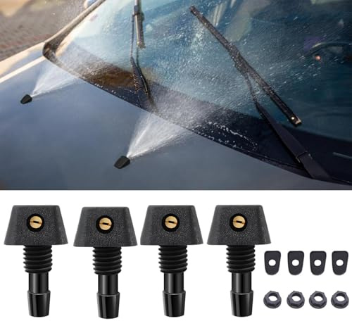 2 Stück Windschutzscheiben Sprühdüsen, Universal Windschutzscheibe Scheibenwaschdüsen, Ersatz Scheibenwischer Düsen, Spritzdüse Waschdüse Düse, Auto Frontwaschdüsen Für Die Meisten Autos