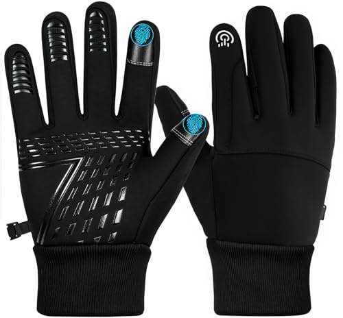 Bafiwu Winter wasserdichte Fahrradhandschuhe Skihandschuhe für Herren Damen,Anti-Rutsch Wasserdicht Touchscreen Fahrrad Handschuhe,Warme Winterhandschuhe für Motorrad Laufen Radfahren Wandern