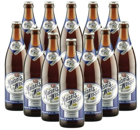 Maisel’s Weisse German Wheat Beer 500ml Bottles Case of 12 Bavarian Weissbier 5.2% ABV Hefeweizen Craft Beer Traditional Wheat Beer Alcohol Gift Set for Men Birthday - BBD: 09/09/2026