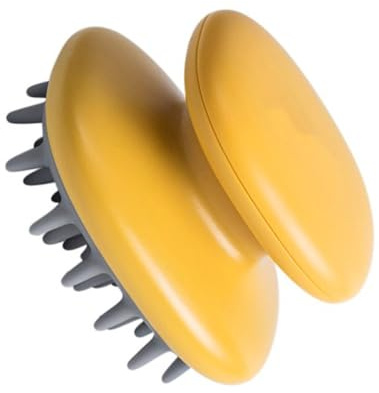 HONMEET Handheld Silikon Shampoo Massagekamm Tiefenreinigung Kopfhaut Schutz Tragbarer Kamm für Zuhause Gelb Leicht und Langlebig für Tägliche Kopfhautmassage und Entgiftung