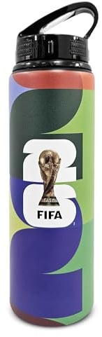 Hy-Pro offiziell lizenzierte FIFA Fußball-Weltmeisterschaft 2026 Trinkflasche mit 500/750 ml – Robuste Sportflasche aus Stahl/Aluminium zur Flüssigkeitsversorgung für Fußballfans