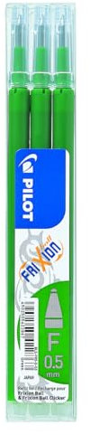 Pilot Pen 2276004F - Ersatzminen Frixion Clicker, Stärke: 0,5 mm, grün, 3 Stück