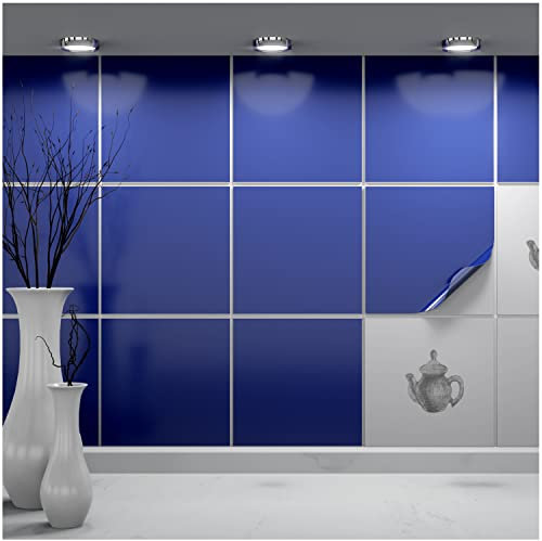 Tile Stickers 20 x 20 cm – Tile Film Bathroom – Adhesive Tiles Kitchen – Royal Blue Glossy – 150 Tile Stickers