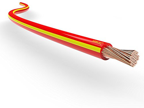 AUPROTEC Automotive Wire 1.50 mm² Thin Wall Cable length 5m or 10m choice: (5m metre 1.50 mm² (AWG 16) copper wire, red-yellow)
